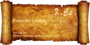 Kaszás Csaba névjegykártya