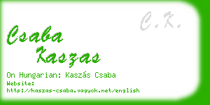 csaba kaszas business card