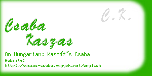 csaba kaszas business card